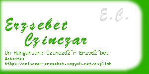 erzsebet czinczar business card